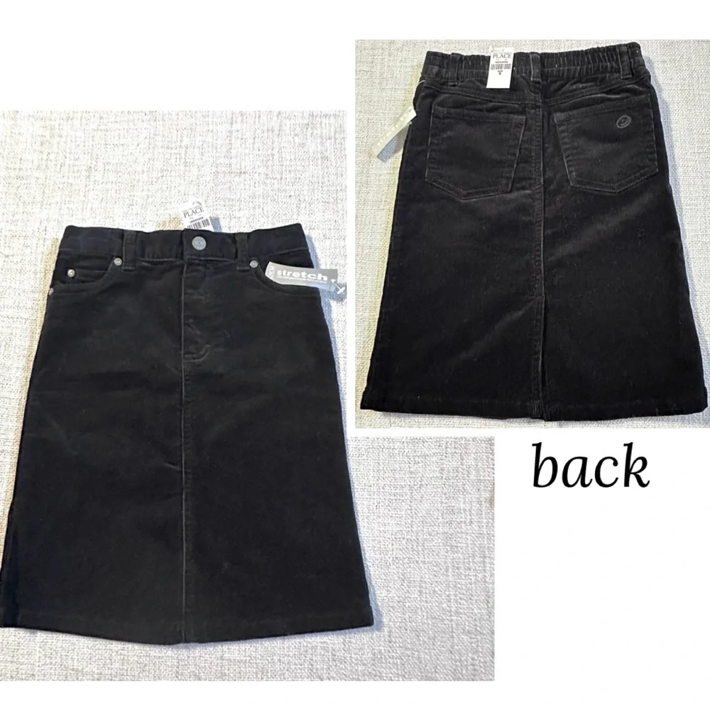 2 Skirts New THE CHILDREN'S PLACE Black Corduroy Velvet Pink Ruffle Bloomer 5 5T